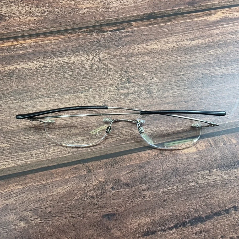 Charmant CH3600 GR Rimless Beta Titanium Eyeglasses Gunmetal Grey 140mm